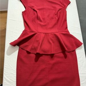 Elegant Red Peplum Dress